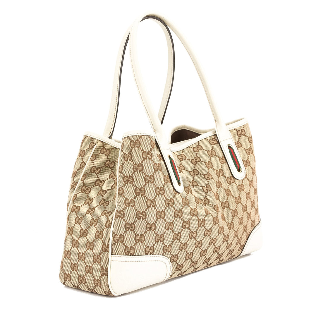 G*G GG Supreme Canvas Web Tote Bag (Pre Owned)