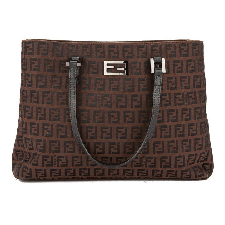 Fendi Brown Nylon Zucca Tote Bag (Pre Owned)