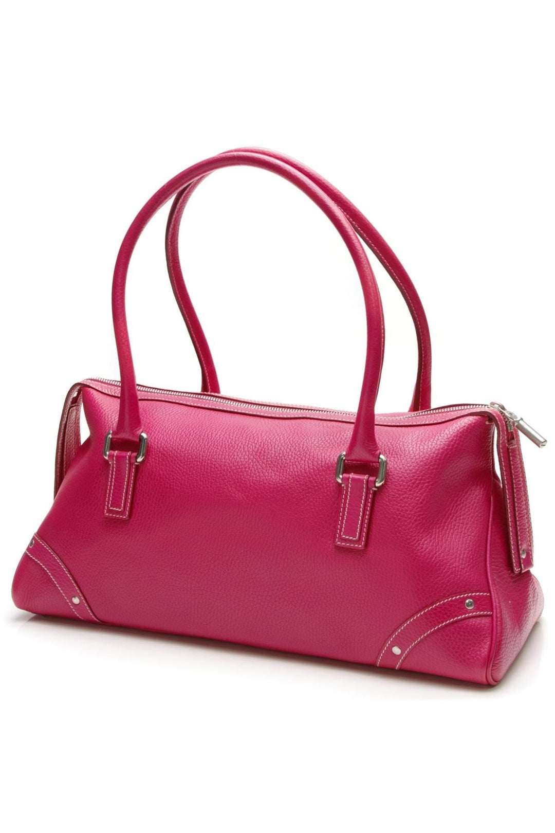 Zip Satchel Bag - Bright Pink