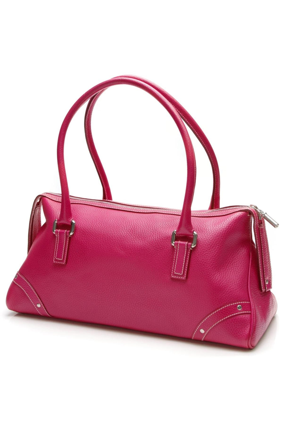 Zip Satchel Bag - Bright Pink