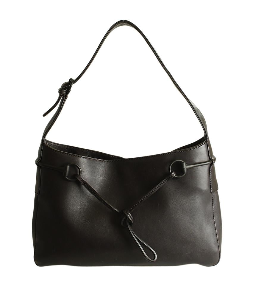 G*G Vintage Horsebit Black Leather Hobo Bag