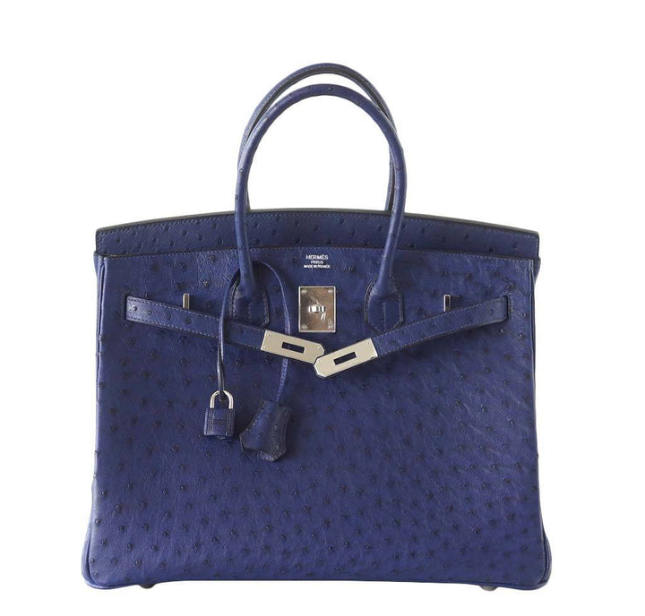 Hermès Birkin 35 Bleu Iris Ostrich Bag