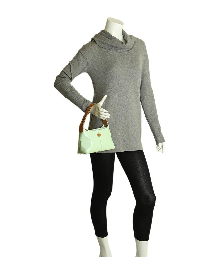 Tods Patent Leather Green Patent Leather Shoulder Bag