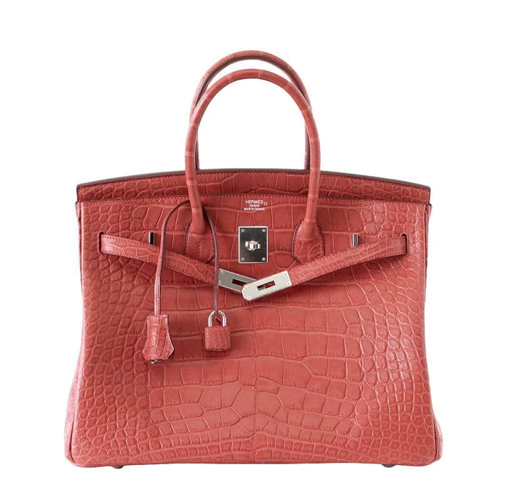 Hermès Birkin 35 Alligator Rose Indienne Bag