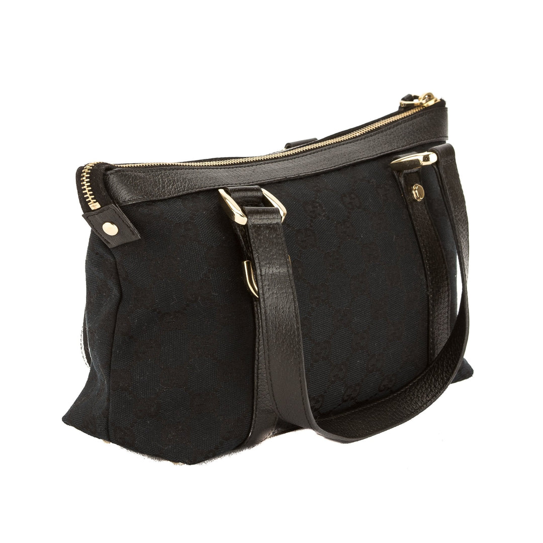 G*G Blue Leather GG Monogram Canvas D-Ring Tote Bag (Pre Owned)