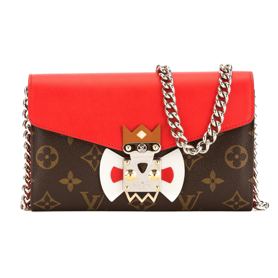 L*V Monogram Canvas Totem Tribal Mask Chain Wallet (Pre Owned)
