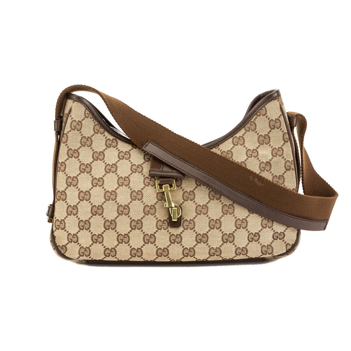 G*G Brown Leather GG Monogram Canvas Tote Bag (Pre Owned)