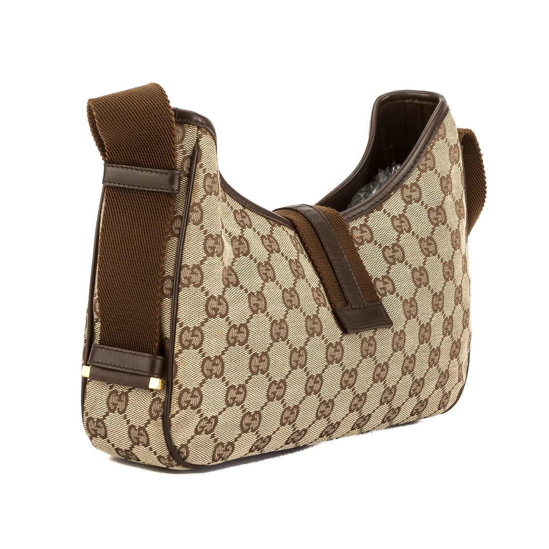 G*G Brown Leather GG Monogram Canvas Tote Bag (Pre Owned)