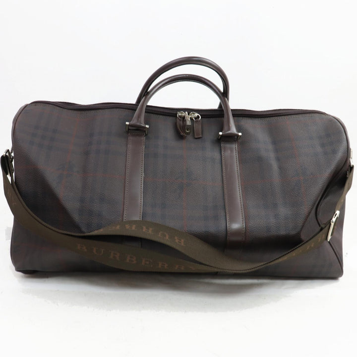 Indistinguishable  Burbe**y London Boston Bag Dark Brown PVC (SHC7-10900)