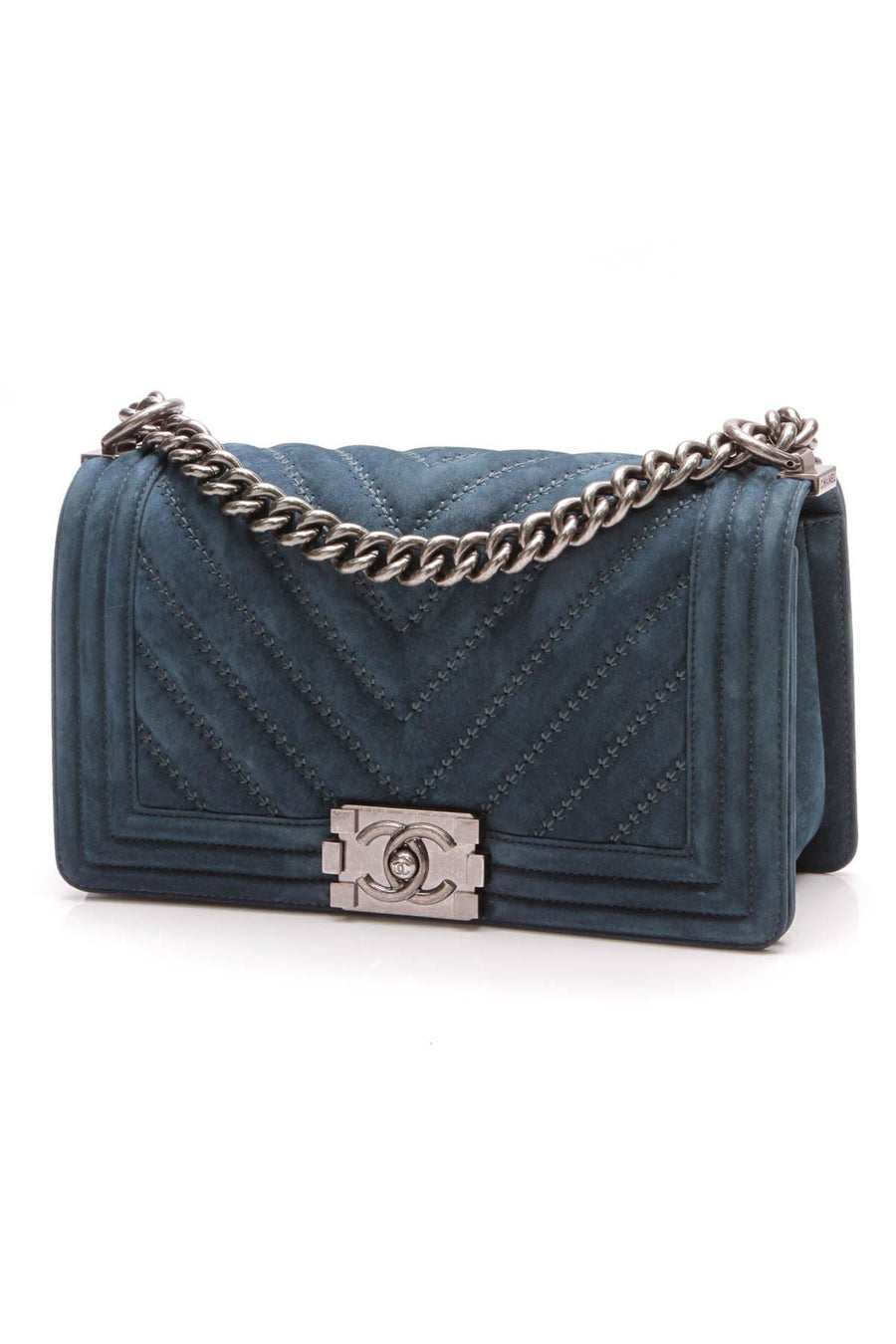 Chevron Boy Bag - Medium Blue