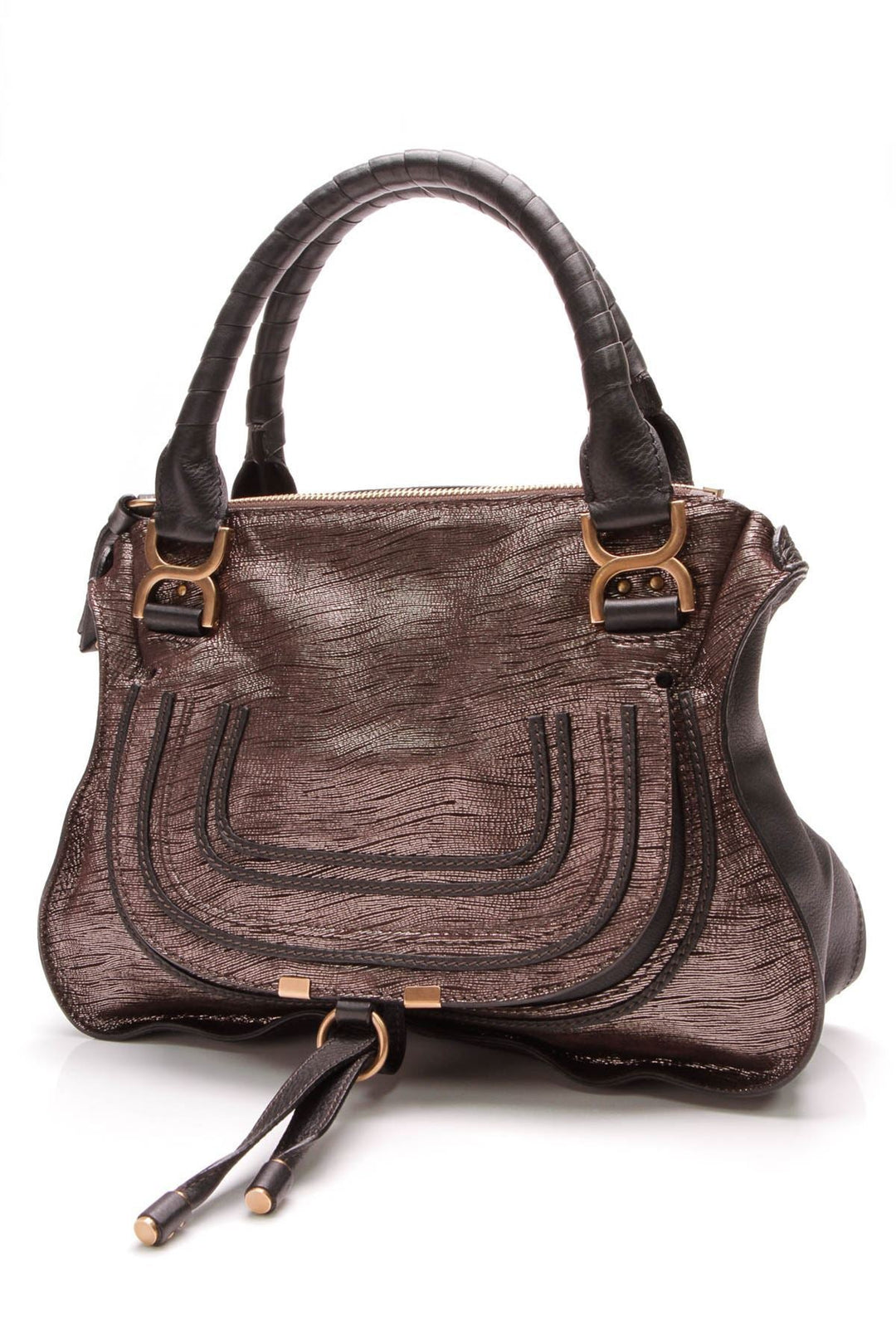 Marcie Medium Shoulder Bag - Metallic Brown