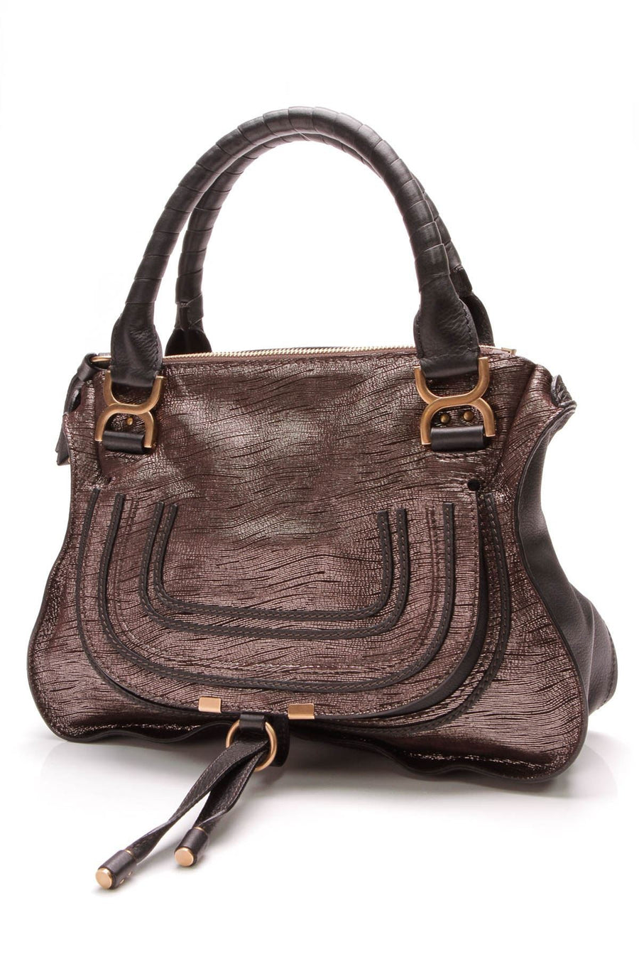 Marcie Medium Shoulder Bag - Metallic Brown