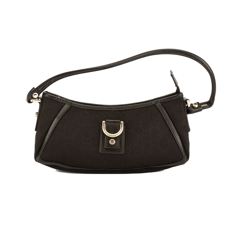 G*G Brown Leather GG Monogram Canvas D-Ring Tote (3748003)