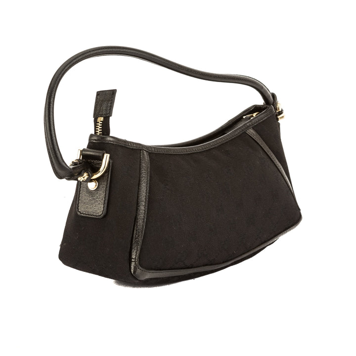 G*G Brown Leather GG Monogram Canvas D-Ring Tote (3748003)