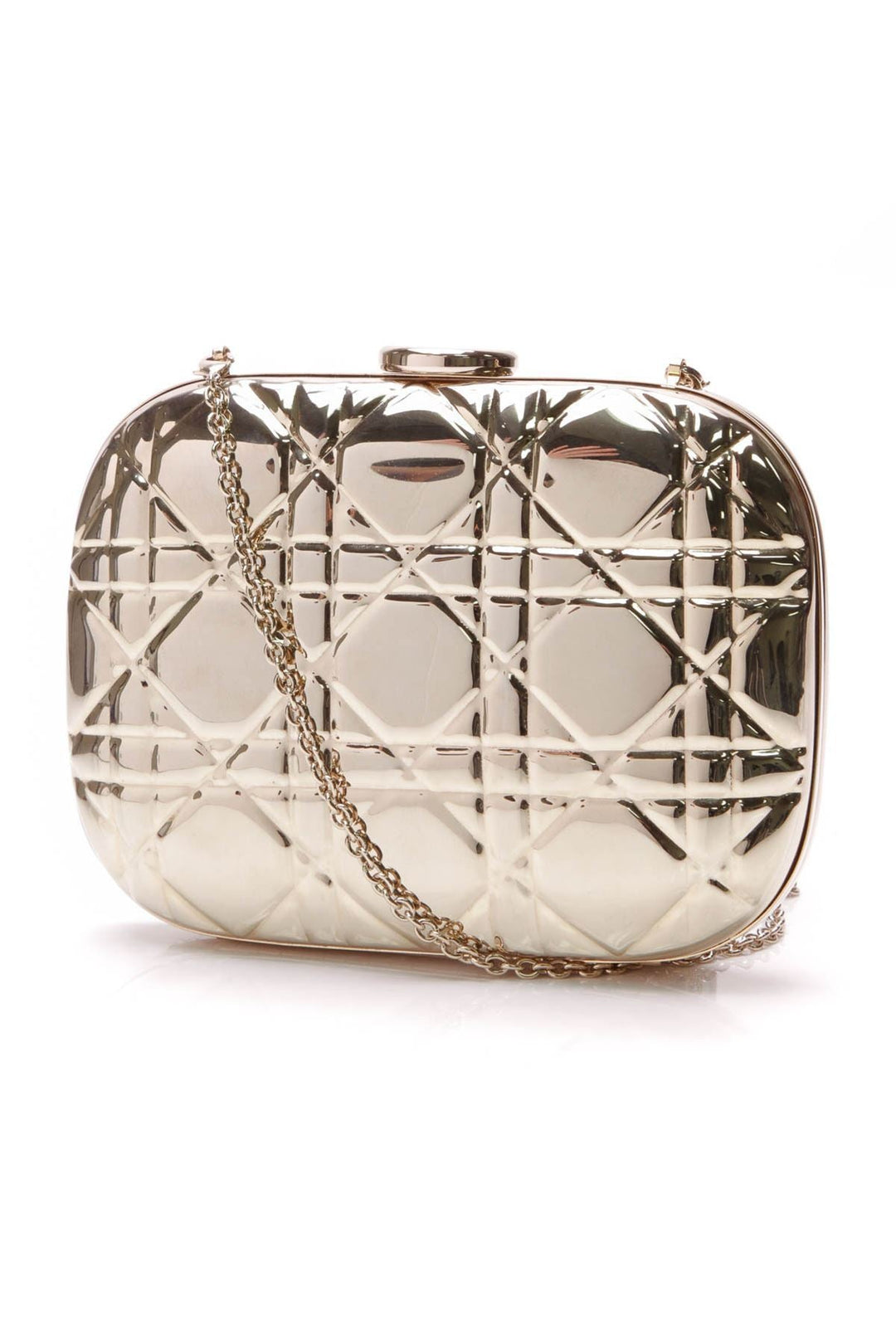 Cannage Quilt Clutch - Gold