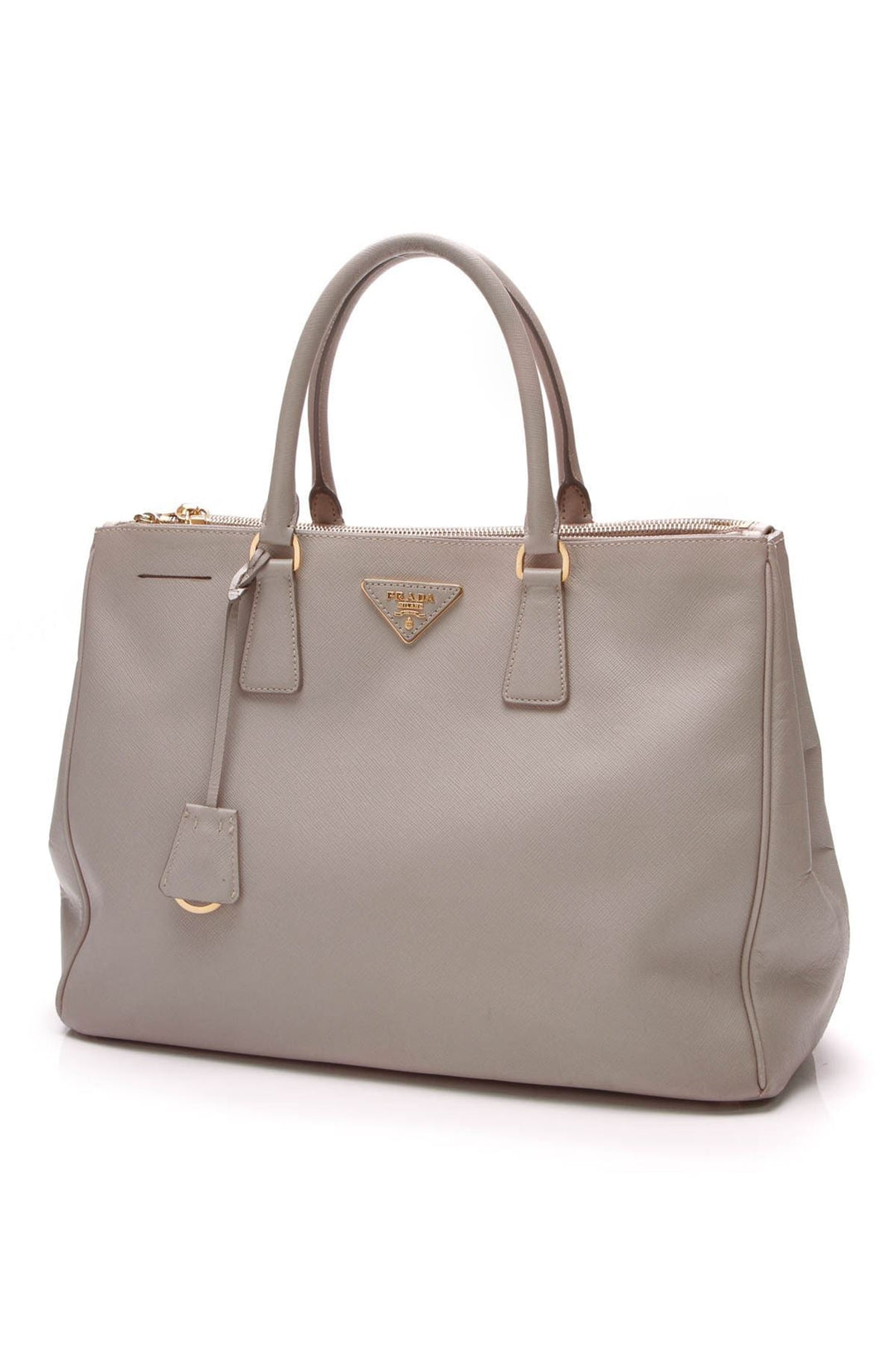 Double Zip Tote Bag - Pomice Saffiano