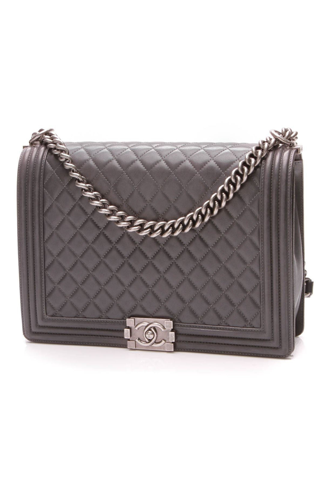 Boy Bag - Large Gray Lambskin