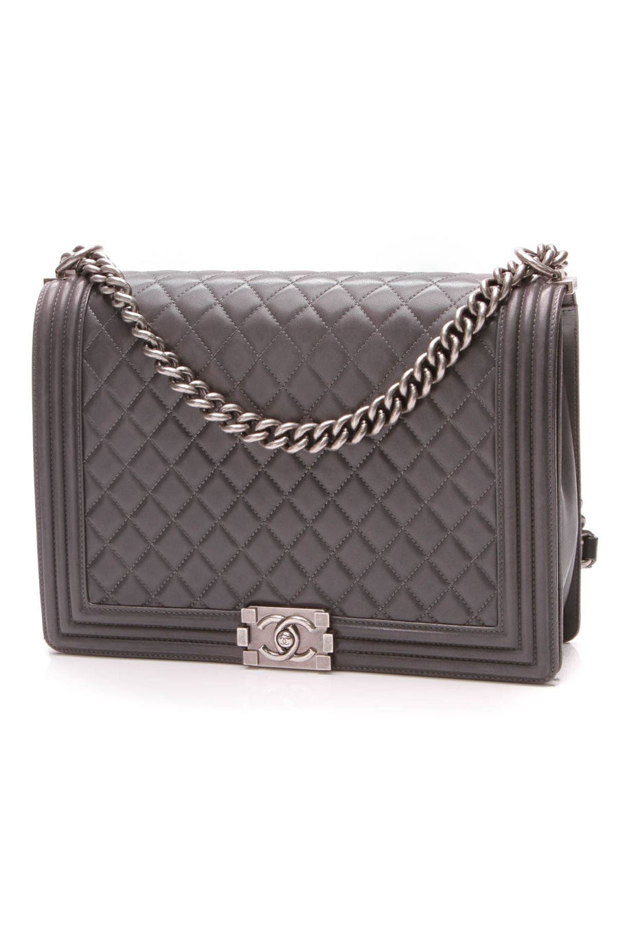 Boy Bag - Large Gray Lambskin