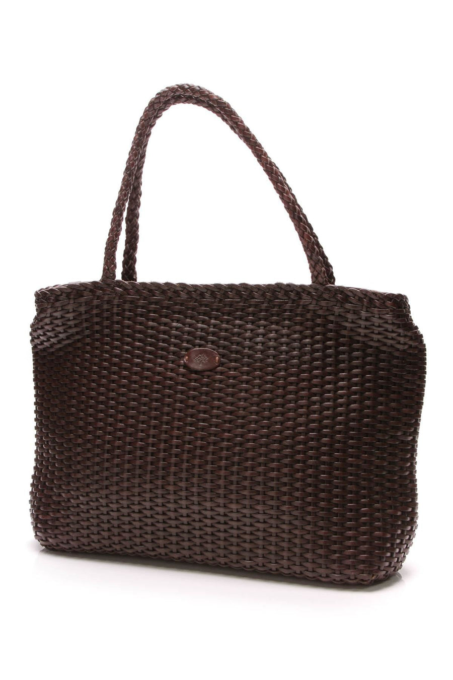 Vintage Woven Tote Bag - Dark Brown