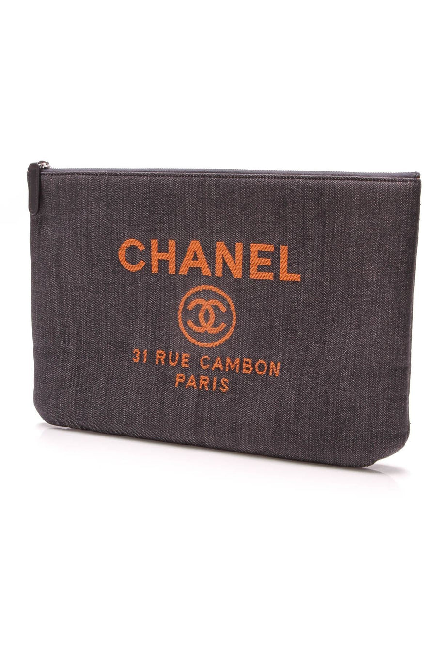 Deauville Denim Pouch - Blue/Orange