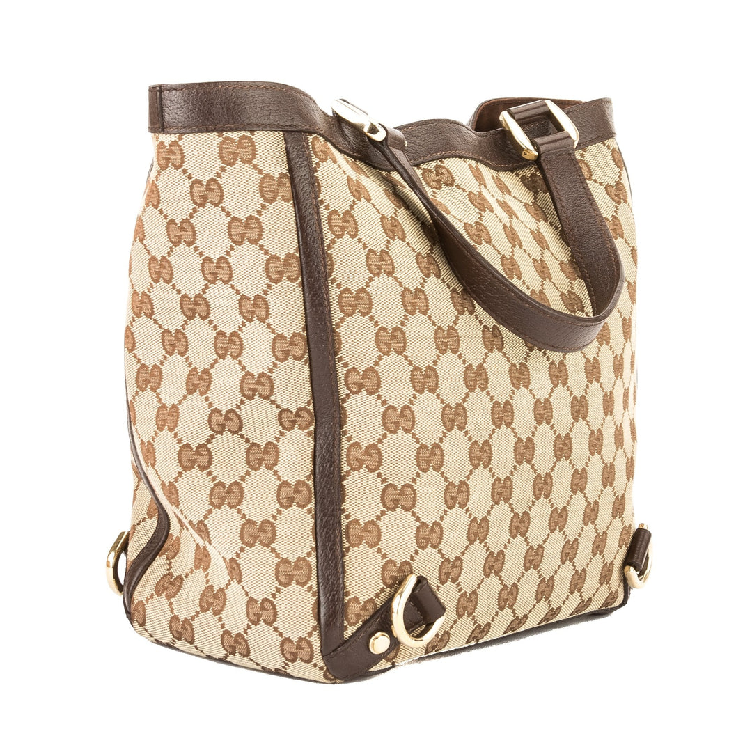 G*G Purple Leather GG Monogram Canvas Abbey D-Ring Tote (Pre Owned)