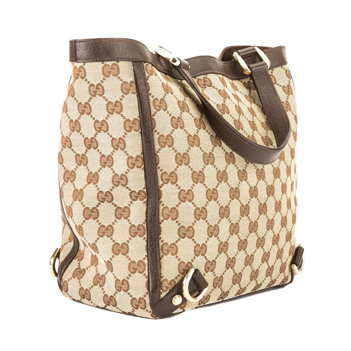 G*G Purple Leather GG Monogram Canvas Abbey D-Ring Tote (Pre Owned)