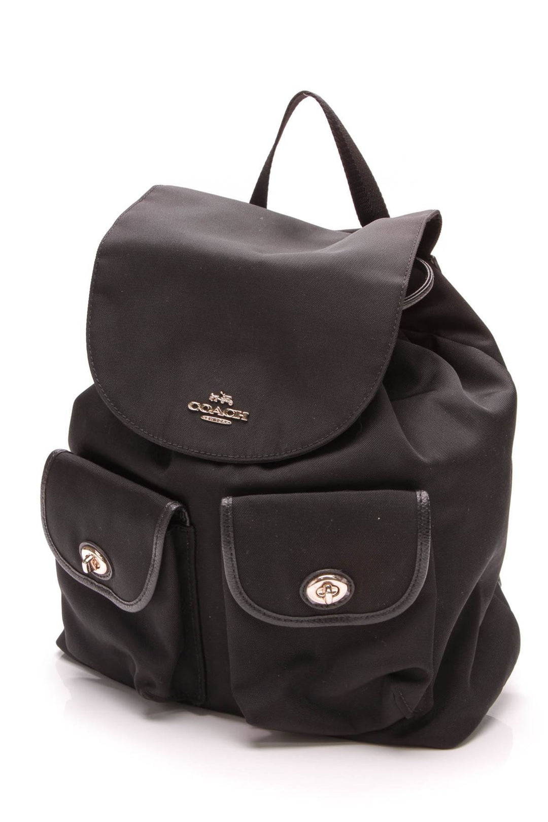 Nylon Drawstring Backpack - Black