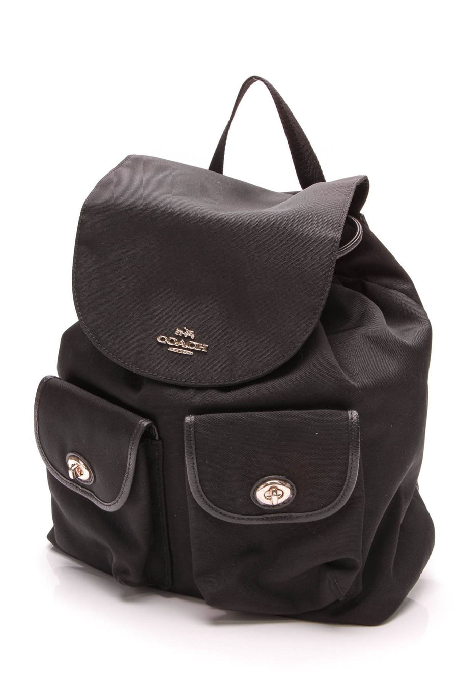 Nylon Drawstring Backpack - Black