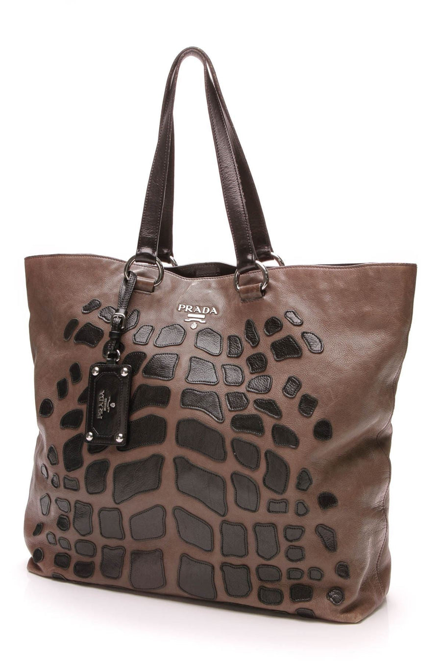 Glace Applique Tote Bag - Ardesia/Black