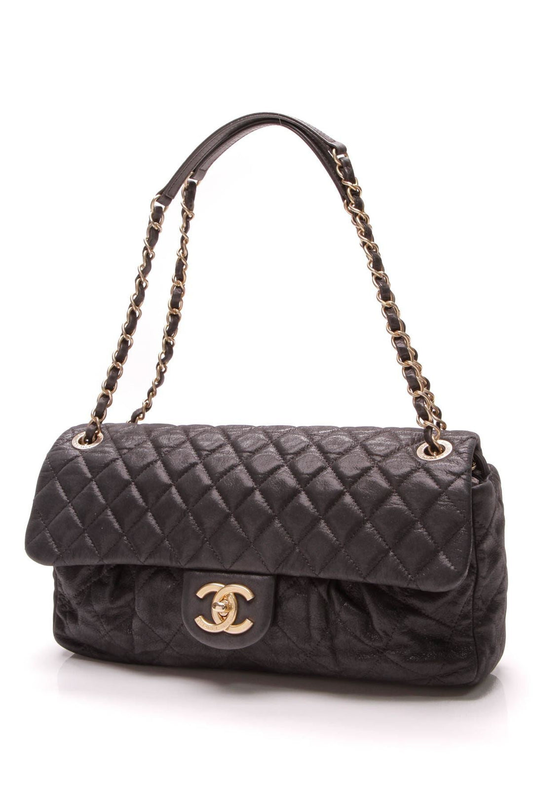 Chic Quilt Flap Bag - Black Iridescent Calfskin