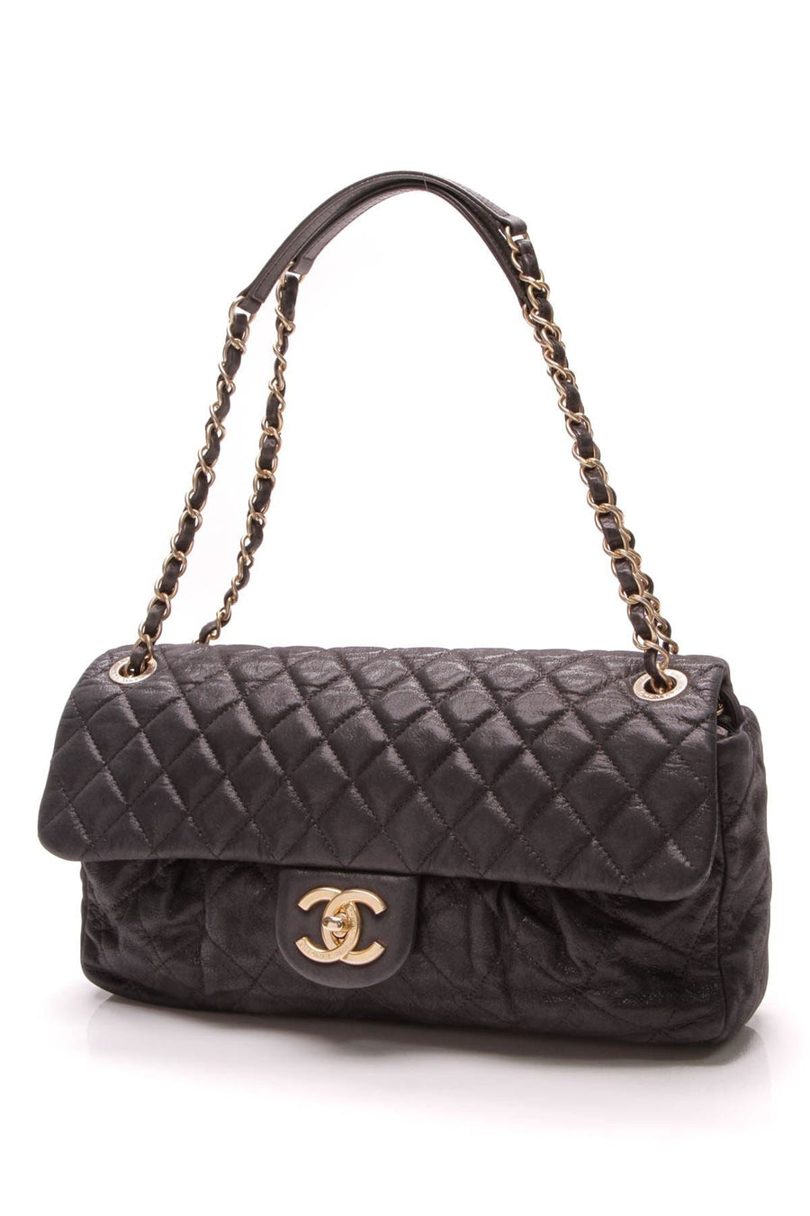 Chic Quilt Flap Bag - Black Iridescent Calfskin