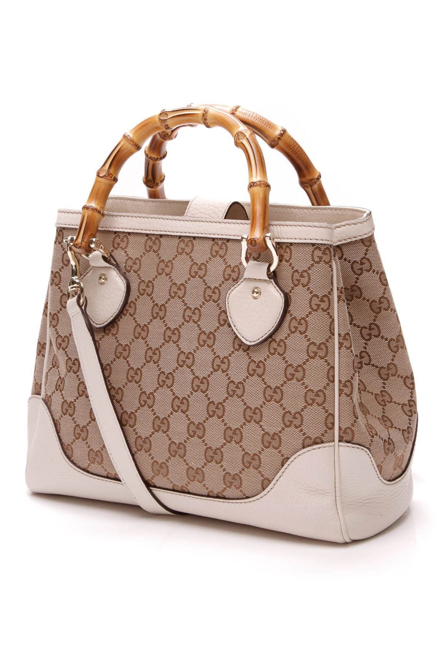 Diana Bamboo Top Handle Tote Bag - GG Canvas