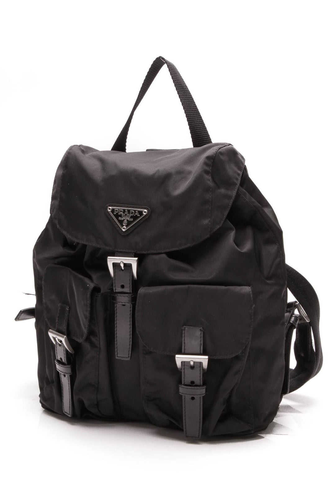 Tessuto Drawstring Backpack - Black Nylon