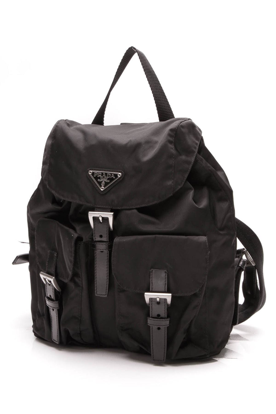 Tessuto Drawstring Backpack - Black Nylon