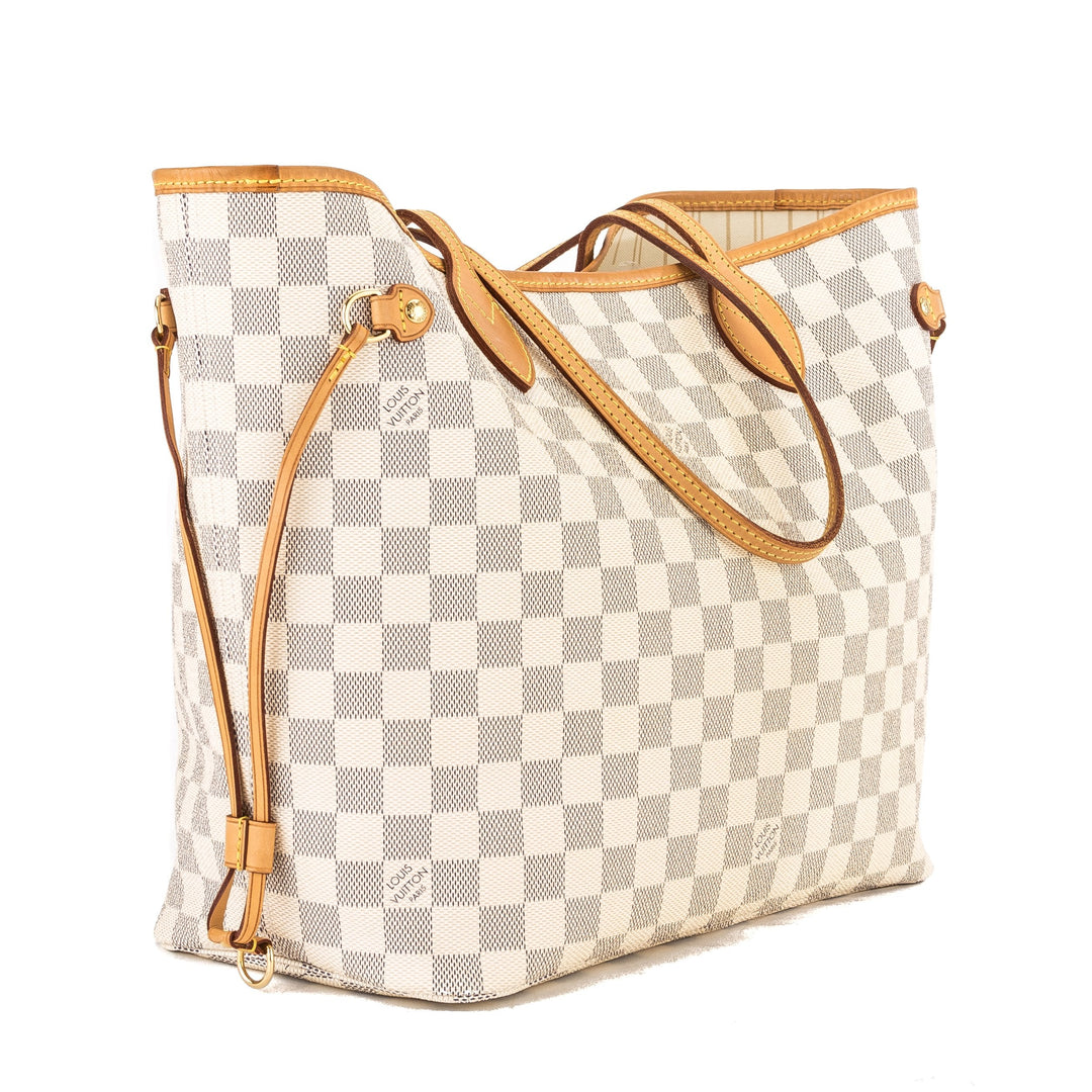 L*V Damier Azur Canvas Neverfull MM Bag (3856001)