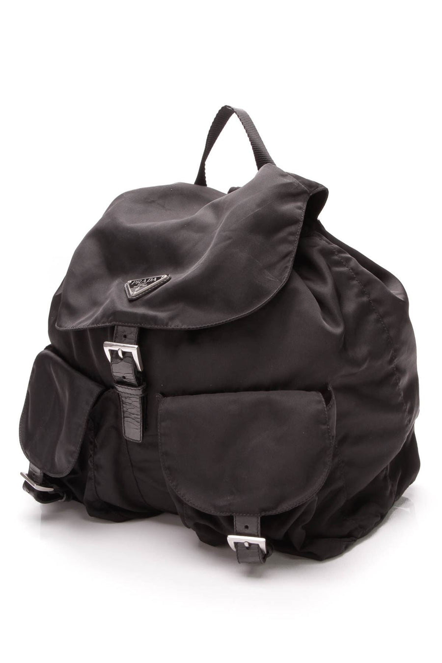 Tessuto Drawstring Backpack - Black Nylon
