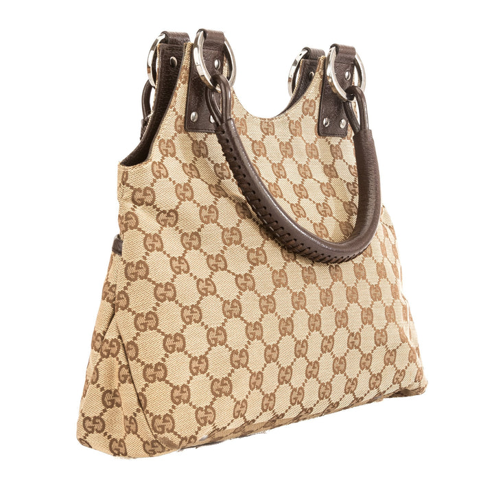 G*G Brown Leather GG Monogram Tote (3863008)