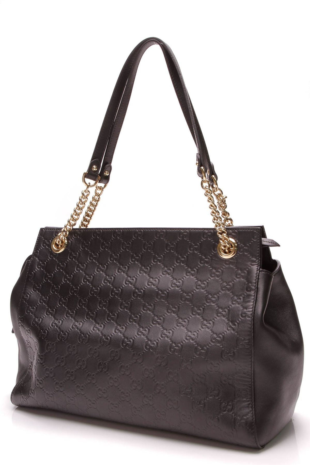 Signature Large Shoulder Bag - Black Guccissima