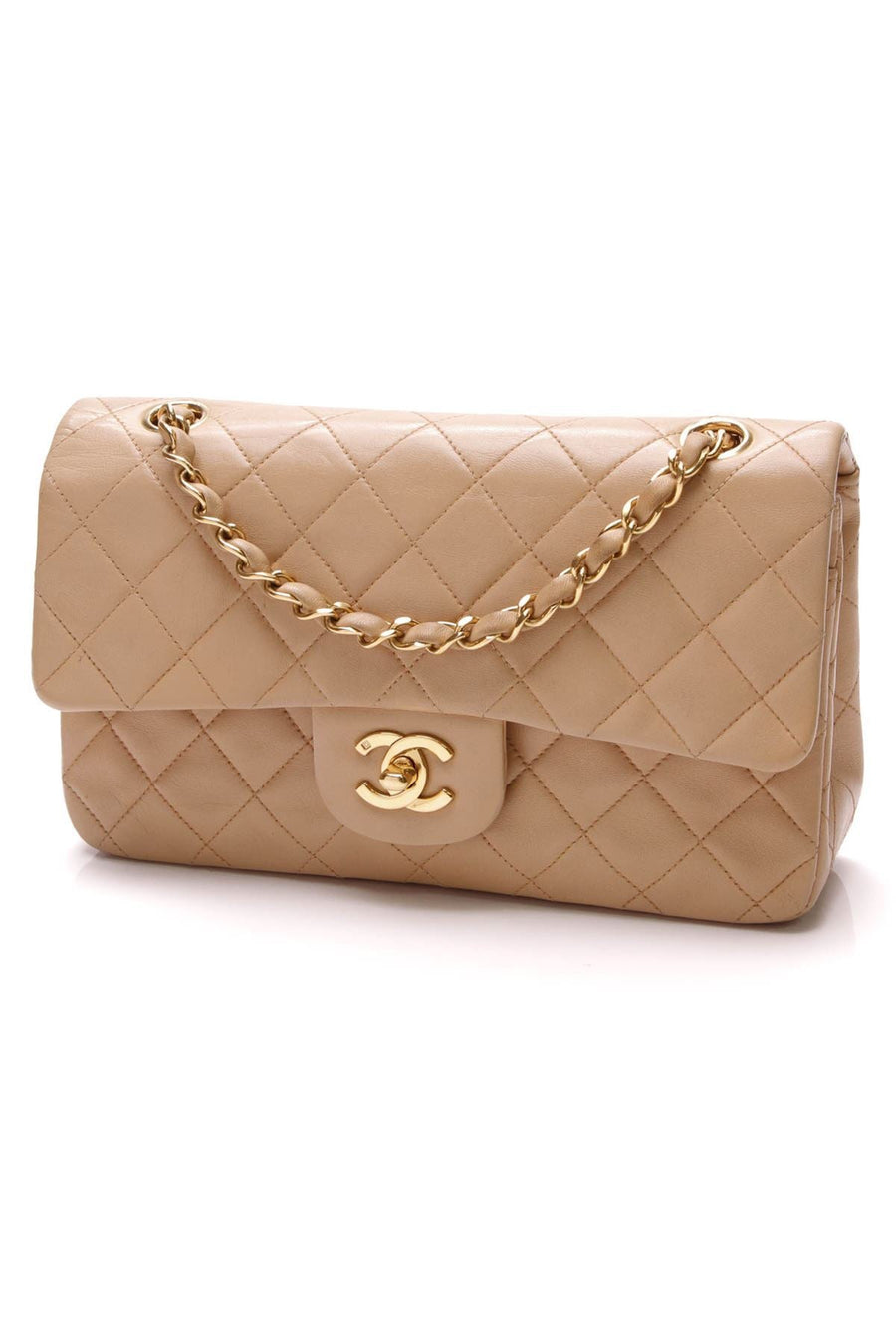 Classic Double Flap Bag - Small Beige Lambskin