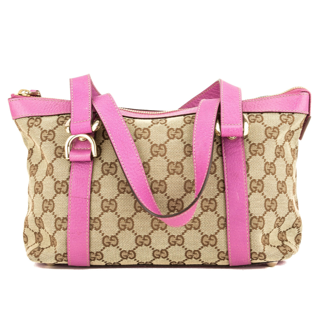 G*G Pink Leather GG Monogram Small Abbey D-Ring Tote (3945012)