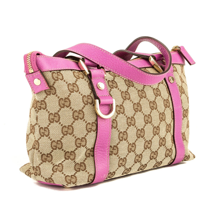 G*G Pink Leather GG Monogram Small Abbey D-Ring Tote (3945012)