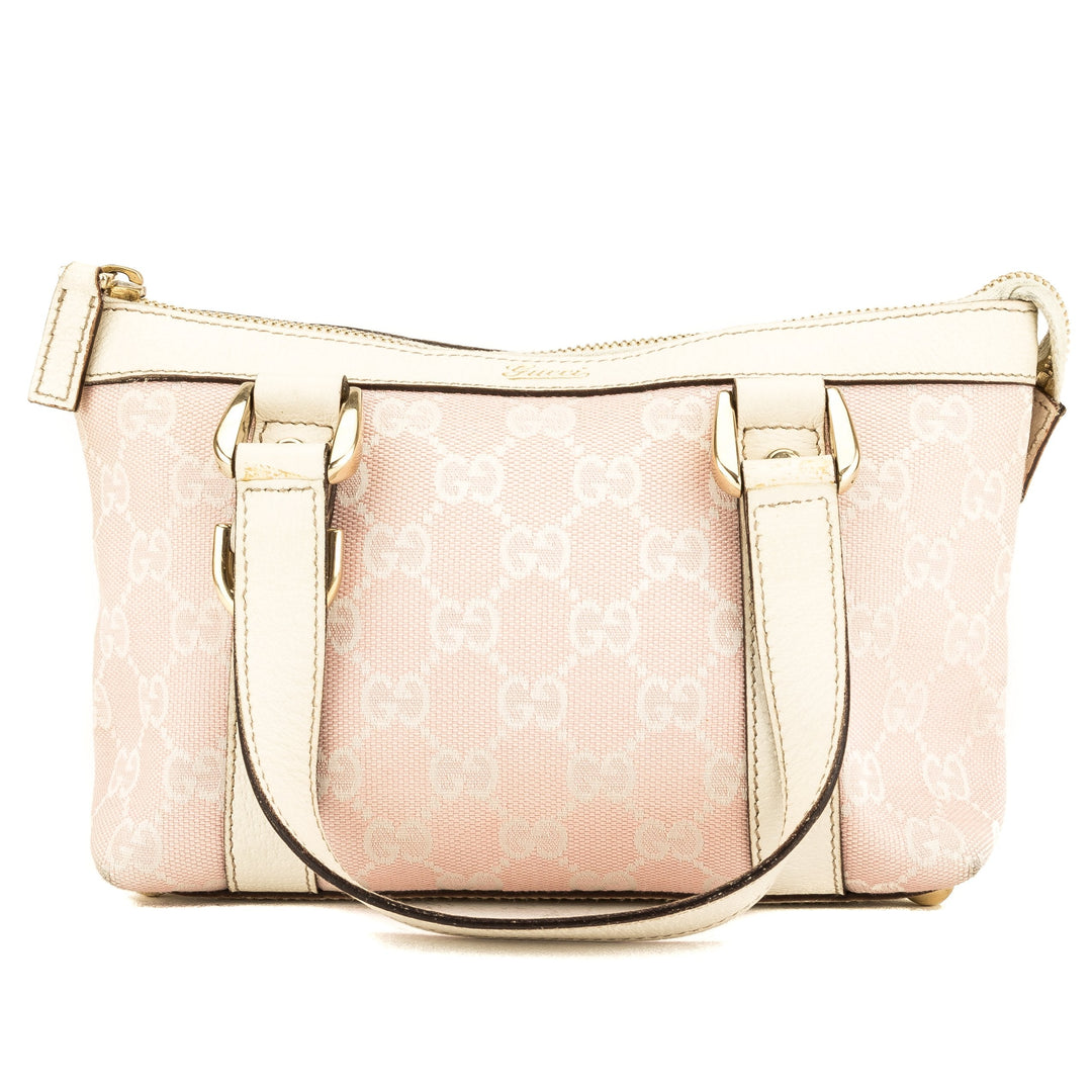 G*G Pink and White GG Monogram Small Abbey Tote (3956013)