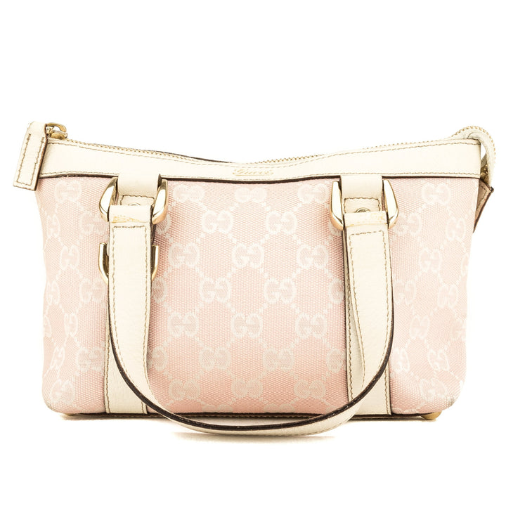 G*G Pink and White GG Monogram Small Abbey Tote (3956013)