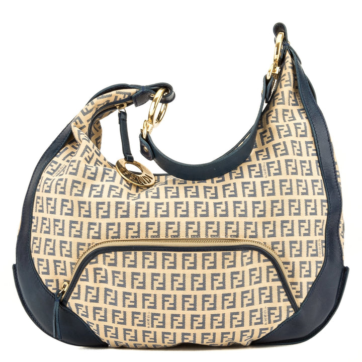 Fendi Beige/Blue Zucchino Large Hobo (3970004)