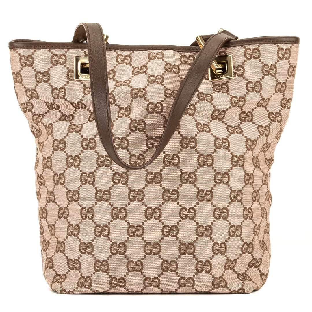 G*G Pink/Brown GG Jacquard Small Bucket Tote (3970008)