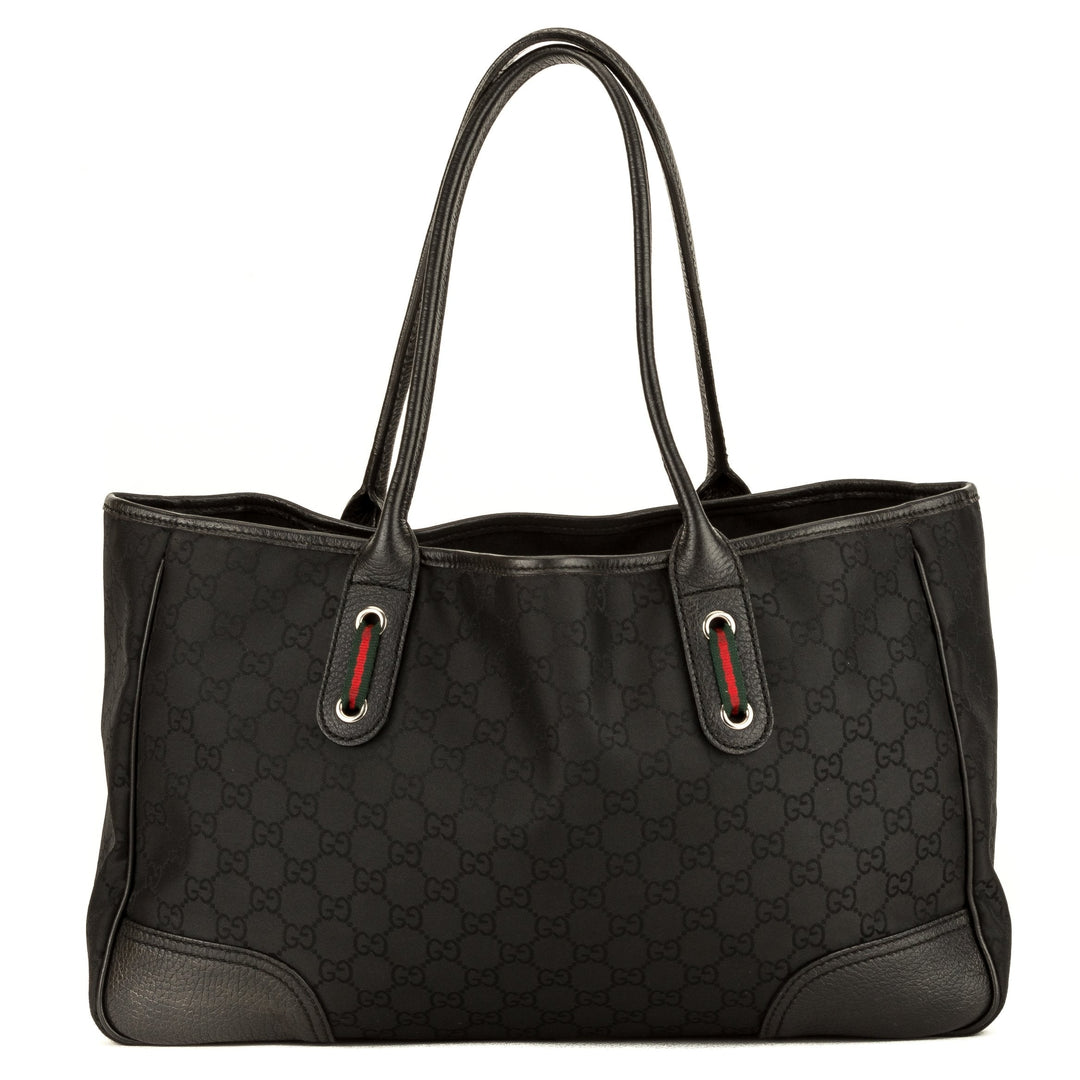G*G Black GG Nylon Medium Princy Tote (3975007)