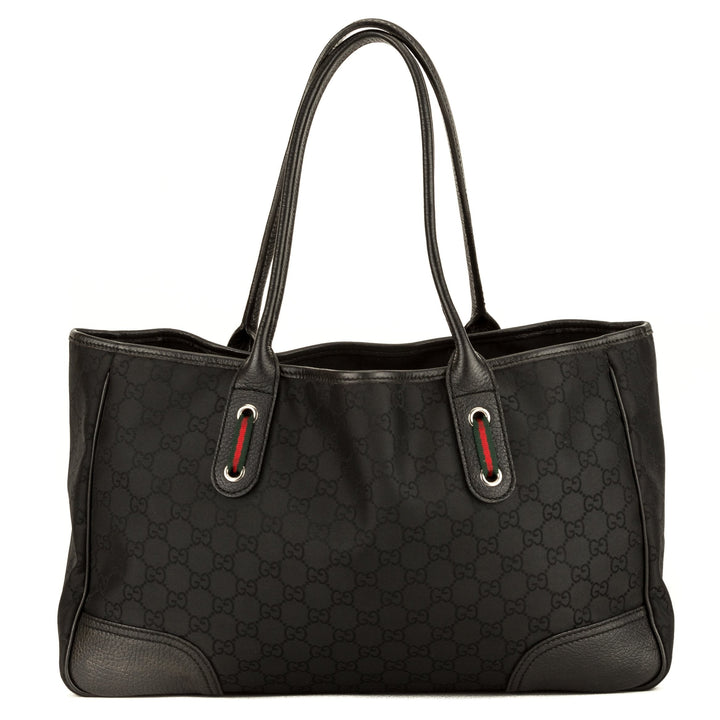 G*G Black GG Nylon Medium Princy Tote (3975007)