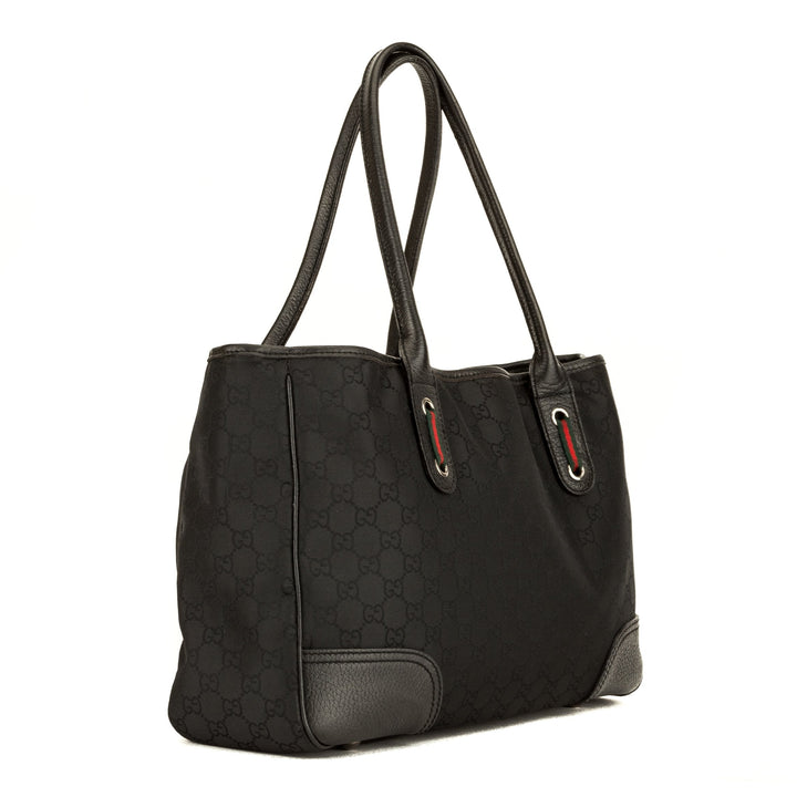 G*G Black GG Nylon Medium Princy Tote (3975007)