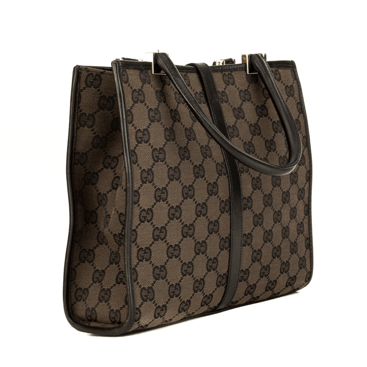 G*G Black/Brown GG Monogram Jackie Tote (3982012)