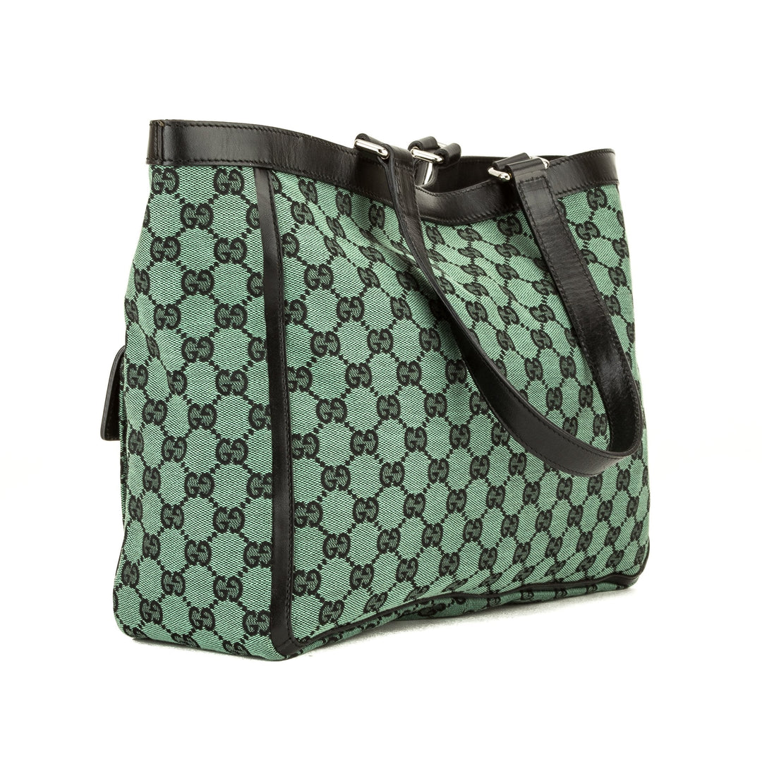 G*G Green/Black GG Monogram Abbey Tote (3989013)